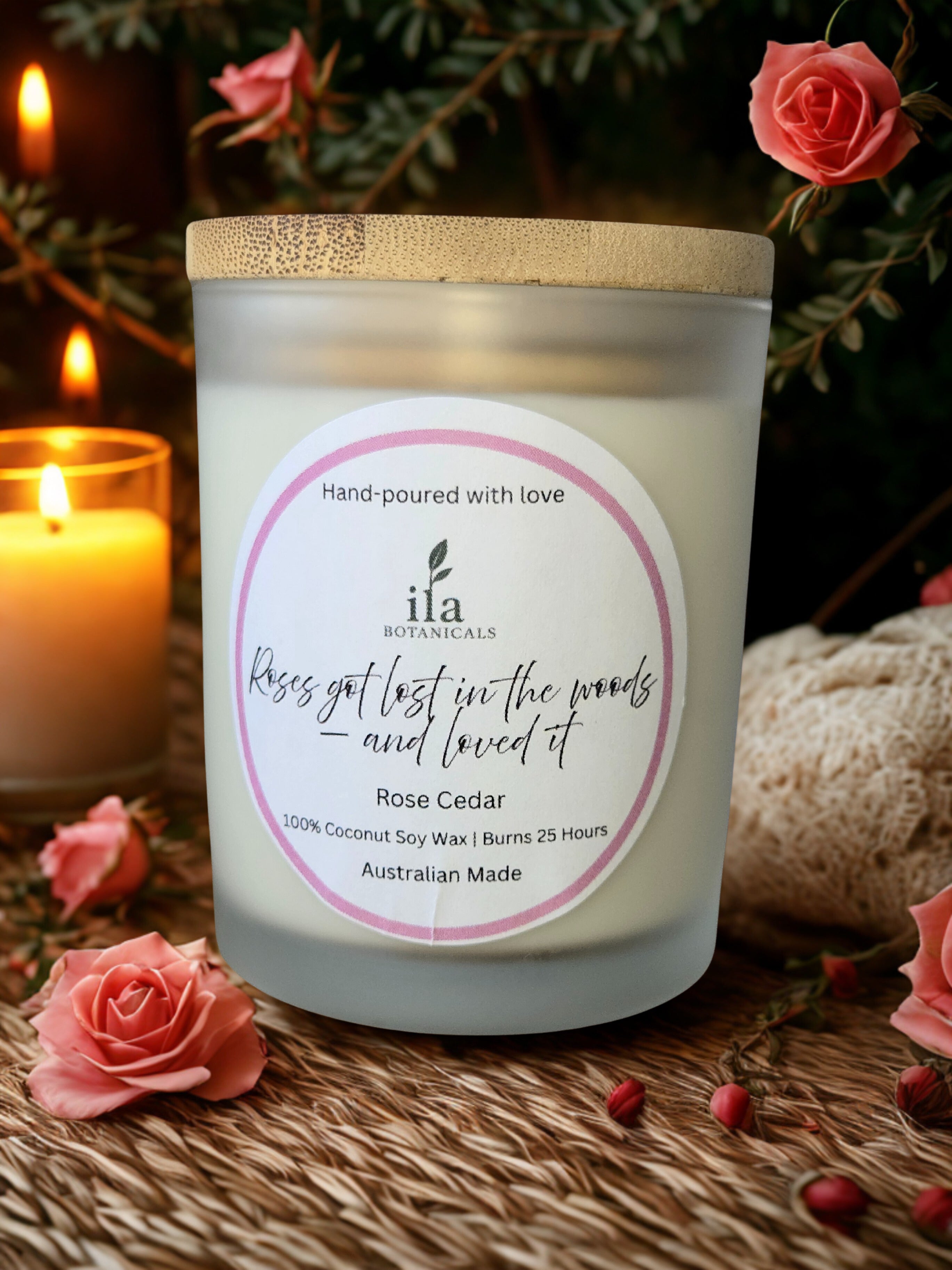 Natural Fragrance Candle - Rose Cedar