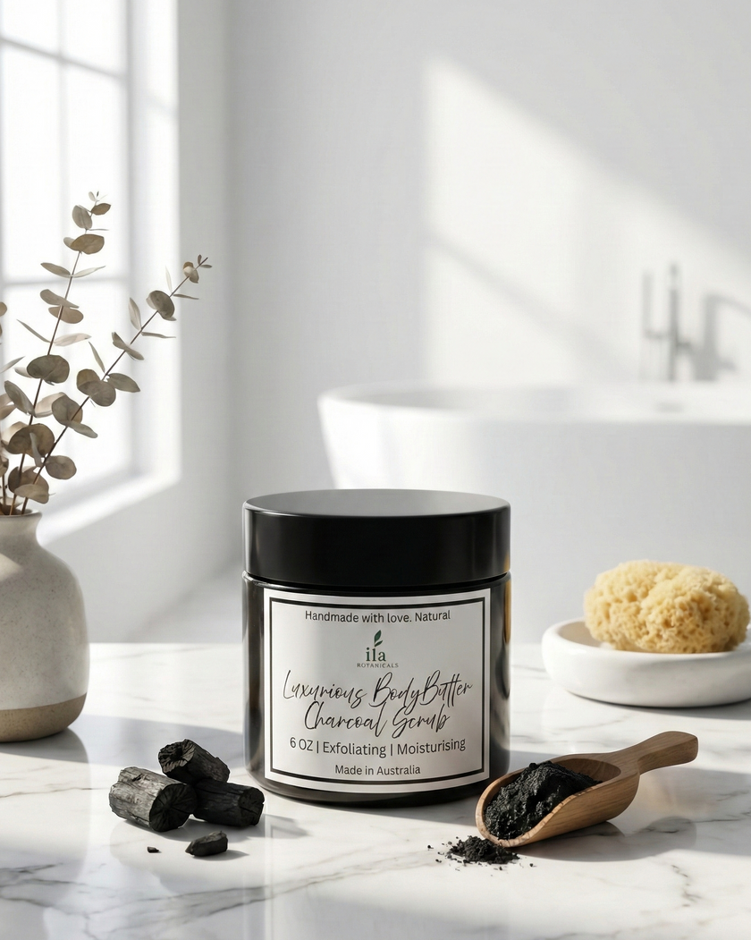 Luxurious Body Butter Charcoal Scrub ( 6 oz )