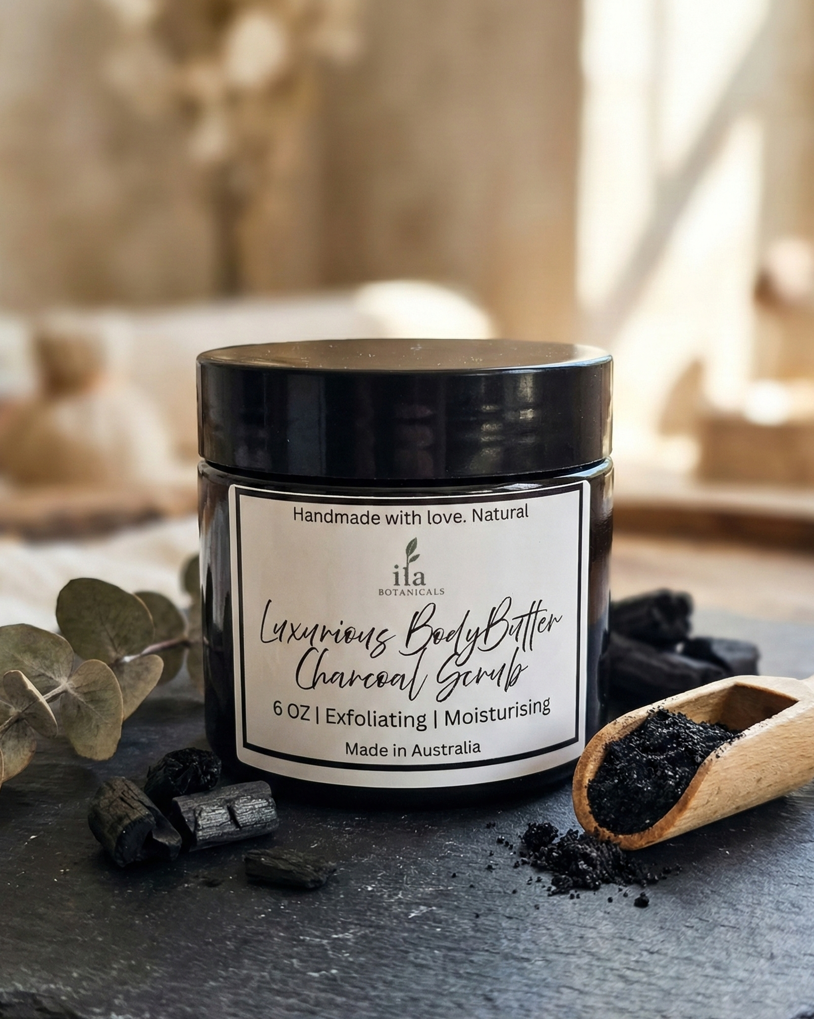 Luxurious Body Butter Charcoal Scrub ( 6 oz )